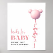 Sweet Pink Bear Balloon Books for Baby Sign Poster (Voorkant)
