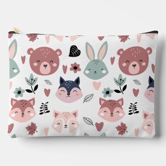 Sweet Pink Bear Fox And Bunny Forest Etui (Voorkant)