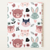 Sweet Pink Bear Fox And Bunny Forest Planner (Achterkant)