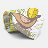 Sweet Pink Birds Floral Garden Spring Flowers Stro Stropdas (Opgerold)