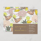 Sweet Pink Birds Floral Garden Weddenschap Kaart (Voorkant / Achterkant)