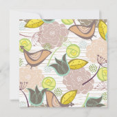 Sweet Pink Birds Floral Garden Weddenschap Kaart (Achterkant)