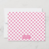 Sweet Pink Bow and Gingham Note Card Notitiekaartje (Achterkant)
