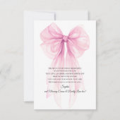 Sweet Pink Bow First Birthday Thank You Card Bedankkaart (Achterkant)