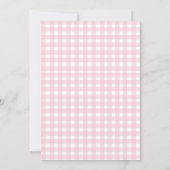 Sweet Pink Bow Gingham Arch Girl Baby shower Kaart (Achterkant)