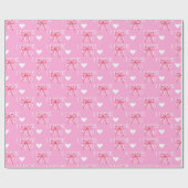 Sweet Pink Bow Valentijnsdag Cadeaupapier (Vlak)