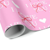 Sweet Pink Bow Valentijnsdag Cadeaupapier (Rol Hoek)