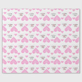 Sweet Pink Bow Valentijnsdag Cadeaupapier (Vlak)