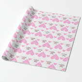 Sweet Pink Bow Valentijnsdag Cadeaupapier (Uitgerold)