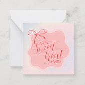 Sweet Pink Bow Valentine's Classroom Photo Card Notitiekaartje (Voorkant)