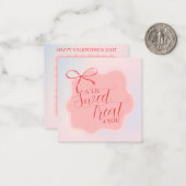 Sweet Pink Bow Valentine's Classroom Photo Card Notitiekaartje (Voorkant / Achterkant in situ)