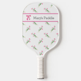 SWEET Pink Bow Wildflowers Gepersonaliseerd Pickleball Paddle