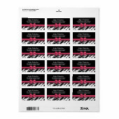 Sweet Pink Bow zebra Elegante adresetiketten Etiket (Full Sheet)
