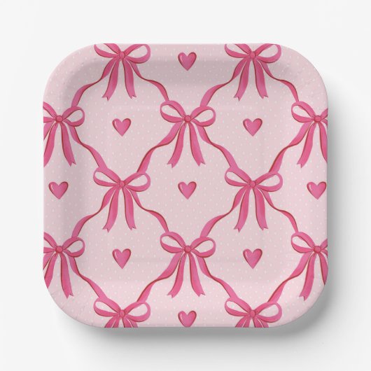 Sweet Pink Bows Paper Bord (Voorkant)