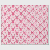 Sweet Pink Bows Wrapping Paper Cadeaupapier (Vlak)