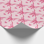 Sweet Pink Bows Wrapping Paper Cadeaupapier (Hoek)