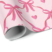 Sweet Pink Bows Wrapping Paper Cadeaupapier (Rol Hoek)