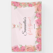 Sweet Pink Bunny Boho Waterverf Girl Baby shower Spandoek (Verticaal)