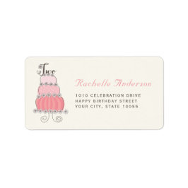 Sweet Pink Cake Two Girl 2e Birthday Party Labels