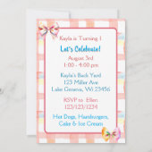 Sweet Pink Capybara thema Verjaardagsfeestje voor  Kaart (Achterkant)