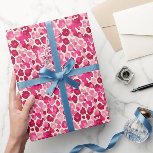 Sweet Pink Cheetah Chic Wrapping Paper Roll Cadeaupapier (Geschenken)