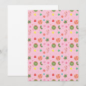 Sweet Pink Christmas Party Invitation Kaart (Voorkant / Achterkant)