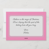 Sweet Pink Christmas Tree & Cadeaus Vakantie Feestdagenkaart (Achterkant)