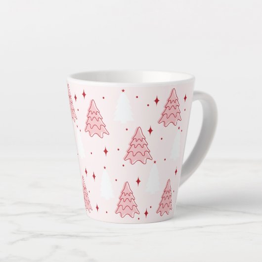 Sweet Pink Christmas Tree Latte Mok (Rechterhoek)