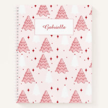 Sweet Pink Christmas Tree Spiral Notitieboek