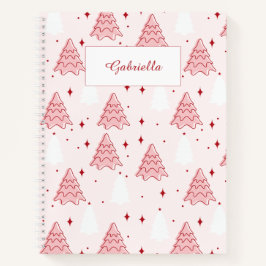 Sweet Pink Christmas Tree Spiral Notitieboek