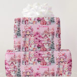 Sweet Pink Christmas Voeg meisjesnaam sneeuwmanboo Cadeaupapier<br><div class="desc">Sweet Pink Christmas Voeg meisjesnaam Snowman Tree Wrapping Paper</div>