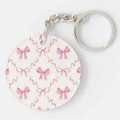 Sweet Pink Coquette Bow Acryl Sleutelhanger (Achterkant)