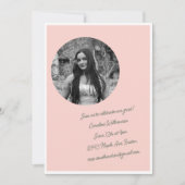  Sweet Pink Coquette Foto Afstudeerfeest Kaart (Voorkant)