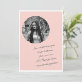  Sweet Pink Coquette Foto Afstudeerfeest Kaart (Staand voorkant)