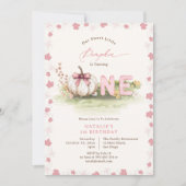 Sweet Pink Coquette Little Pumpkin 1st Birthday Kaart (Voorkant)