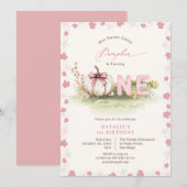 Sweet Pink Coquette Little Pumpkin 1st Birthday Kaart (Voorkant / Achterkant)