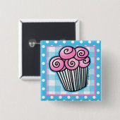 Sweet Pink Cupcake Button (Voorkant /achterkant)