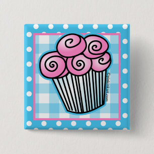 Sweet Pink Cupcake Button