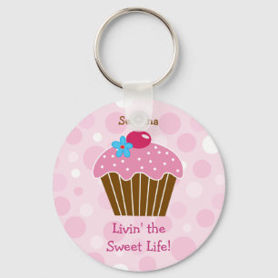 Sweet Pink Cupcake Sleutelhanger