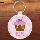 Sweet Pink Cupcake Sleutelhanger (Voorkant)