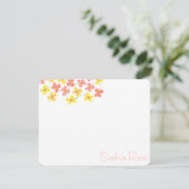 Sweet Pink Daisies Pop Flowers Chic New Baby Girl Bedankkaart (Staand voorkant)