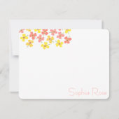 Sweet Pink Daisies Pop Flowers Chic New Baby Girl Bedankkaart (Voorkant)