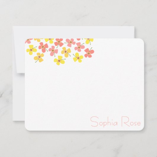 Sweet Pink Daisies Pop Flowers Chic New Baby Girl Bedankkaart (Voorkant)