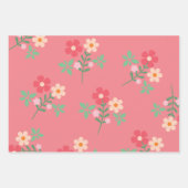 Sweet Pink Daisy Bouquet Retro Pattern Inpakpapier Vel (Voorkant 2)