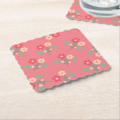 Sweet Pink Daisy Bouquet Retro Pattern Kartonnen Onderzetters (Gebogen)