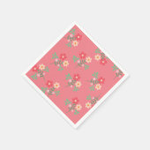 Sweet Pink Daisy Bouquet Retro Pattern Servet (Hoek)
