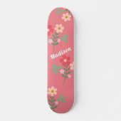 Sweet Pink Daisy Bouquet Retro Pattern Skateboard (Voorkant)
