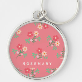 Sweet Pink Daisy Bouquet Retro Pattern Sleutelhanger