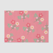 Sweet Pink Daisy Bouquet Retro Pattern Tissuepapier (Voorkant)