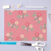 Sweet Pink Daisy Bouquet Retro Pattern Tissuepapier (Craft)
